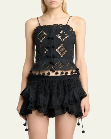 Isabel Marant Nelssy Broderie Anglaise Sleeveless Top | Thumbnail 4