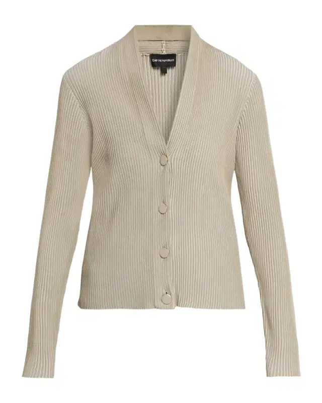 Button-Down Rib Knit Cardigan