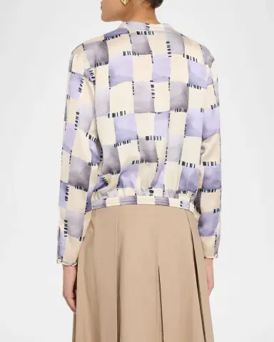 Emporio Armani Satin Check-Print Shirt | Thumbnail 3 Emporio Armani Satin Check-Print Shirt | Thumbnail 3