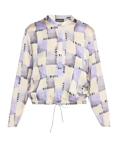 Emporio Armani Satin Check-Print Shirt | Thumbnail 1 Emporio Armani Satin Check-Print Shirt | Thumbnail 1
