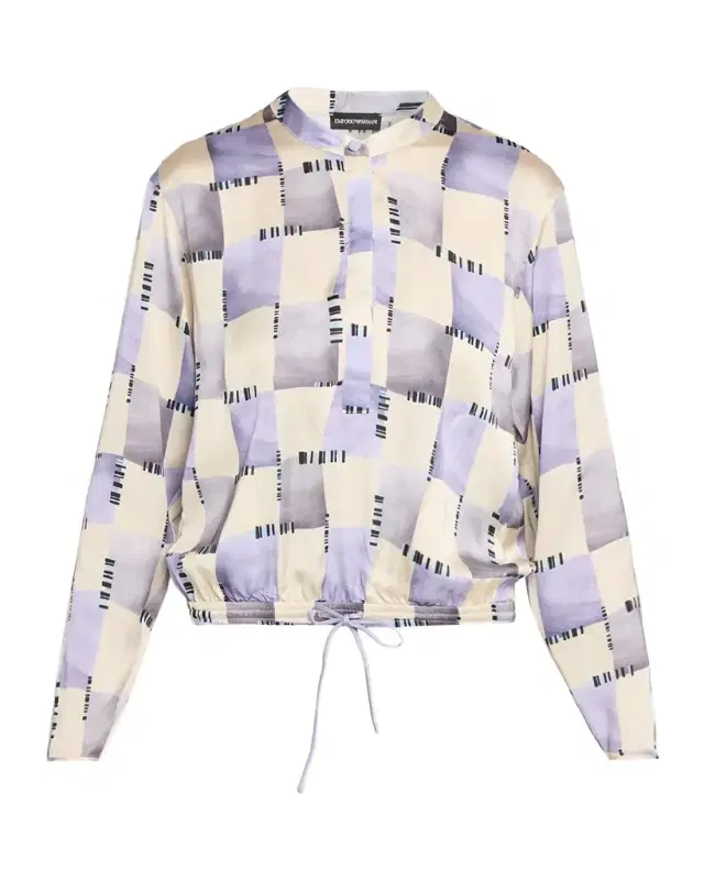 Satin Check-Print Shirt Satin Check-Print Shirt
