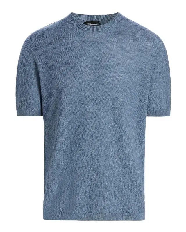 Giorgio Armani Men's Cashmere, Hemp and Silk Short-Sleeve Sweater