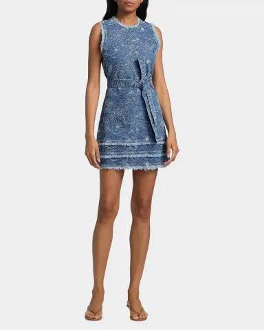 Cinq à Sept Mindie Garden Doodle Denim Mini Dress | Thumbnail 2 Cinq à Sept Mindie Garden Doodle Denim Mini Dress | Thumbnail 2