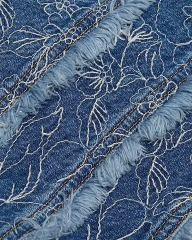Cinq à Sept Mindie Garden Doodle Denim Mini Dress | Thumbnail 6 Cinq à Sept Mindie Garden Doodle Denim Mini Dress | Thumbnail 6
