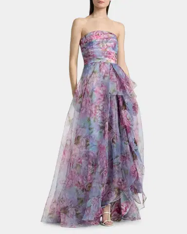 Theia Fahreta Strapless Floral-Print Gown | Thumbnail 2