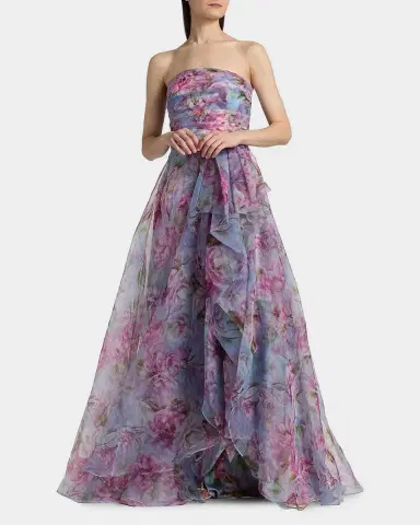 Theia Fahreta Strapless Floral-Print Gown | Thumbnail 4