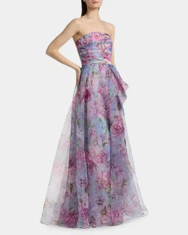 Theia Fahreta Strapless Floral-Print Gown | Thumbnail 7