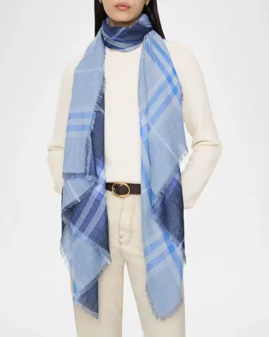 Burberry Wide Check Wool & Silk Scarf | Thumbnail 2