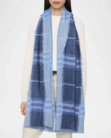 Burberry Wide Check Wool & Silk Scarf | Thumbnail 3