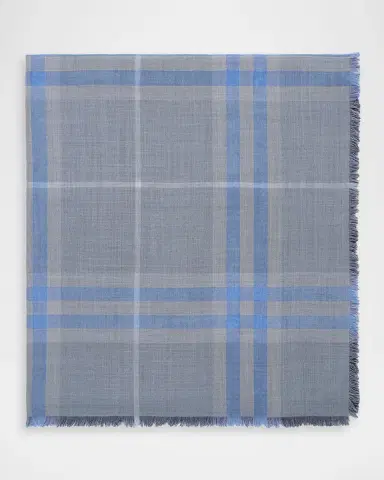 Burberry Wide Check Wool & Silk Scarf | Thumbnail 6