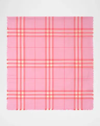 Burberry Reversible Check Wool Silk Scarf | Thumbnail 4 Burberry Reversible Check Wool Silk Scarf | Thumbnail 4