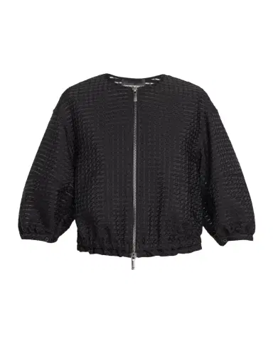 Emporio Armani Cropped Gingham Jacquard Blouson Jacket | Thumbnail 1