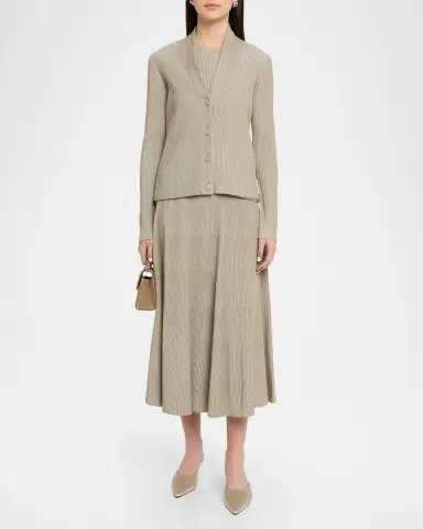 Emporio Armani A-Line Rib Knit Midi Skirt | Thumbnail 2 Emporio Armani A-Line Rib Knit Midi Skirt | Thumbnail 2