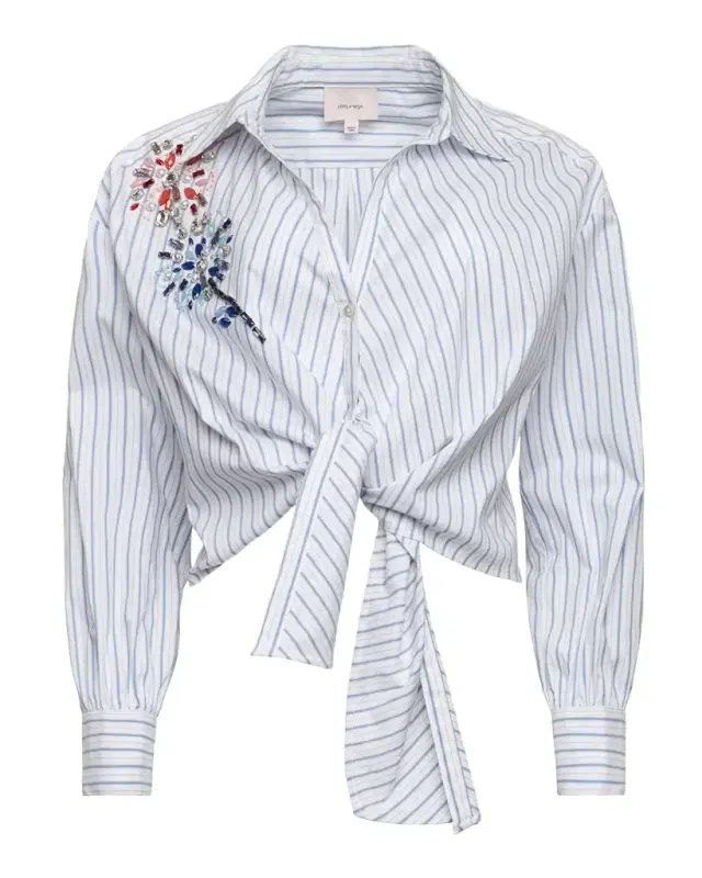Twilight Spark Marianna Rhinestone Tie-Hem Shirt