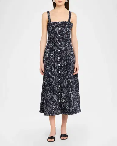 Cinq à Sept Branwen Garden Doodle Midi Dress | Thumbnail 2
