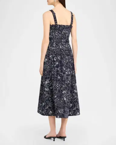 Cinq à Sept Branwen Garden Doodle Midi Dress | Thumbnail 3
