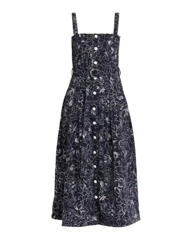 Branwen Garden Doodle Midi Dress