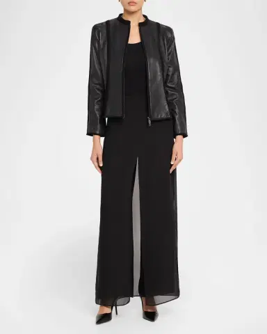 Emporio Armani Layered Straight-Leg Georgette Culottes | Thumbnail 2 Emporio Armani Layered Straight-Leg Georgette Culottes | Thumbnail 2