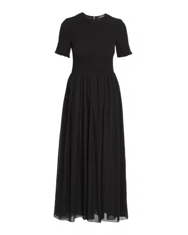 Emporio Armani Smocked Technical Georgette Midi Dress | Thumbnail 1