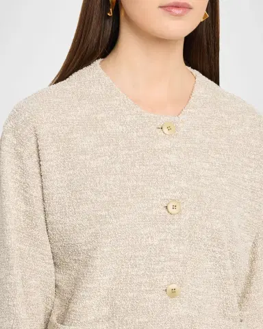 Emporio Armani Button-Down Boucle Jacquard Jersey Jacket | Thumbnail 5 Emporio Armani Button-Down Boucle Jacquard Jersey Jacket | Thumbnail 5