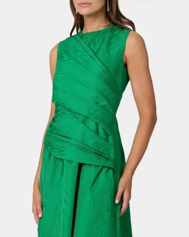 Shoshanna Gabriele Pleated Swirl-Print Midi Dress | Thumbnail 3
