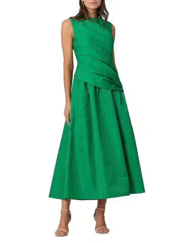 Shoshanna Gabriele Pleated Swirl-Print Midi Dress | Thumbnail 1