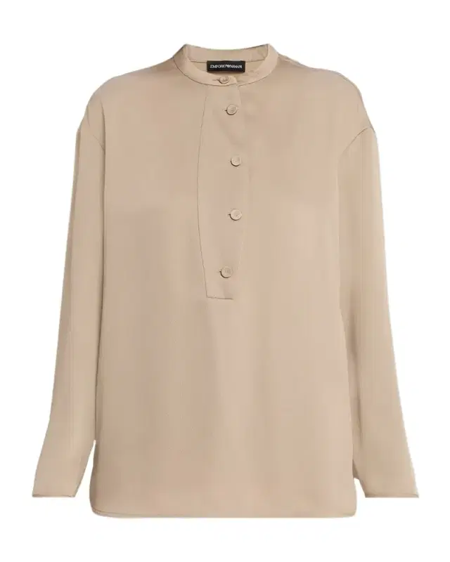 Emporio Armani Button-Down Twill Crepe Shirt