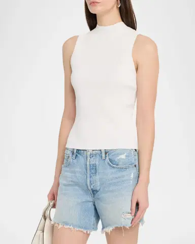 PAIGE Ravyn Ribbed Mock-Neck Tank Top | Thumbnail 4 PAIGE Ravyn Ribbed Mock-Neck Tank Top | Thumbnail 4
