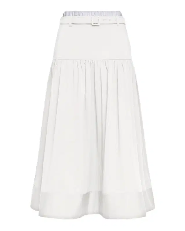 Peri Belted Tiered Midi Skirt