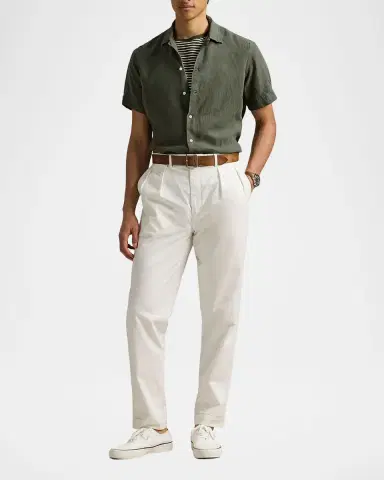 Polo Ralph Lauren Men's Slub Linen Button-Down Camp Shirt | Thumbnail 2 Polo Ralph Lauren Men's Slub Linen Button-Down Camp Shirt | Thumbnail 2