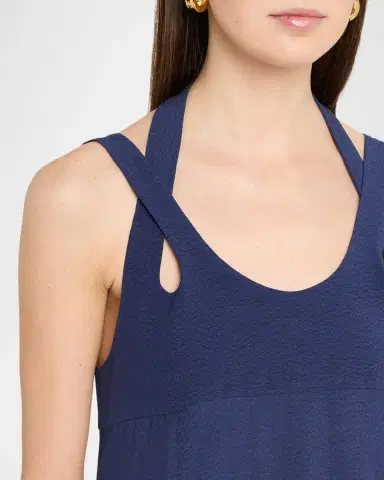 Emporio Armani Scoop-Neck Jacquard Empire Midi Dress | Thumbnail 5 Emporio Armani Scoop-Neck Jacquard Empire Midi Dress | Thumbnail 5