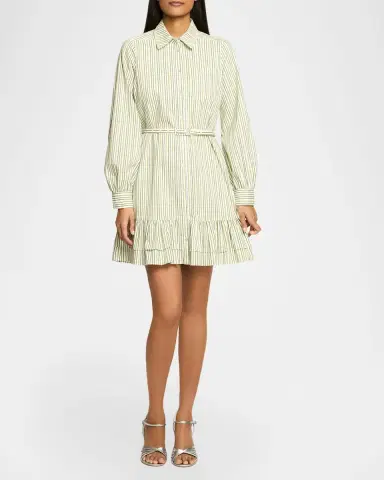 Cinq à Sept Sophie Striped Belted Mini Shirtdress | Thumbnail 2