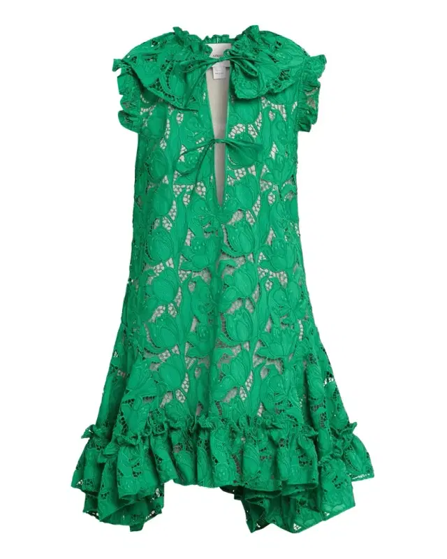 AKNVAS Nora Guipure Lace Mini Dress