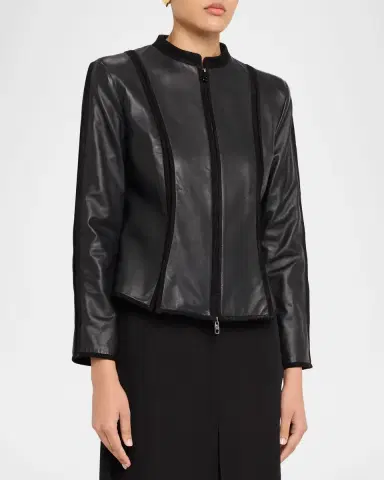 Emporio Armani Seamed Leather Jacket | Thumbnail 4 Emporio Armani Seamed Leather Jacket | Thumbnail 4