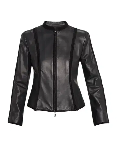 Emporio Armani Seamed Leather Jacket | Thumbnail 1 Emporio Armani Seamed Leather Jacket | Thumbnail 1