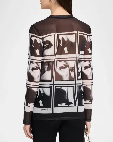 Emporio Armani Sheer Photograph-Print Pullover | Thumbnail 3