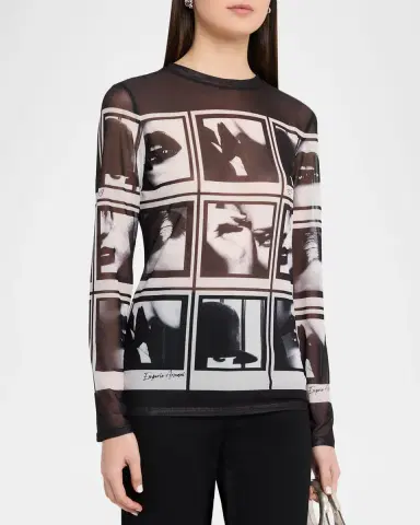 Emporio Armani Sheer Photograph-Print Pullover | Thumbnail 4