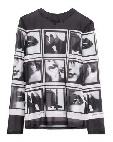 Emporio Armani Sheer Photograph-Print Pullover | Thumbnail 1