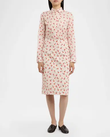 Jil Sander Poppy Floral Cotton Button-Down Shirt | Thumbnail 2