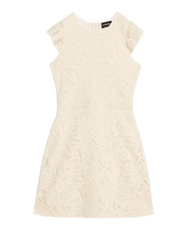 Flutter-Sleeve Guipure Lace Mini Dress