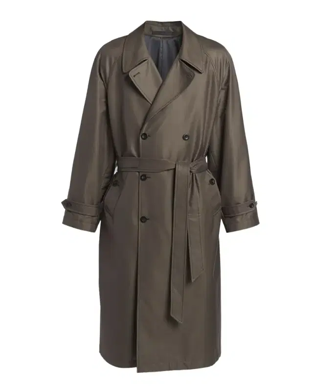 Men's Silk and Nylon Belted Overcoat