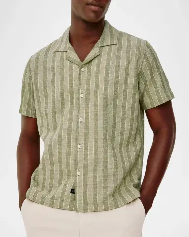 Rails Men's Short-Sleeve Fielder Shirt in Sage Brush Stripe | Thumbnail 4 Rails Men's Short-Sleeve Fielder Shirt in Sage Brush Stripe | Thumbnail 4