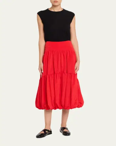 Cinq à Sept Blythe High-Waist Tiered Midi Skirt | Thumbnail 2