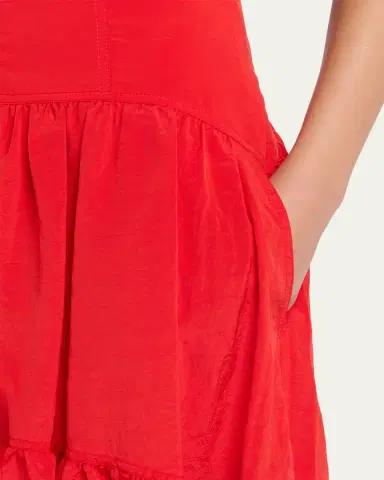 Cinq à Sept Blythe High-Waist Tiered Midi Skirt | Thumbnail 5