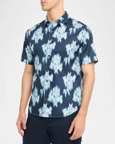 Vince Men's Blurred Roses Short-Sleeve Shirt | Thumbnail 4 Vince Men's Blurred Roses Short-Sleeve Shirt | Thumbnail 4
