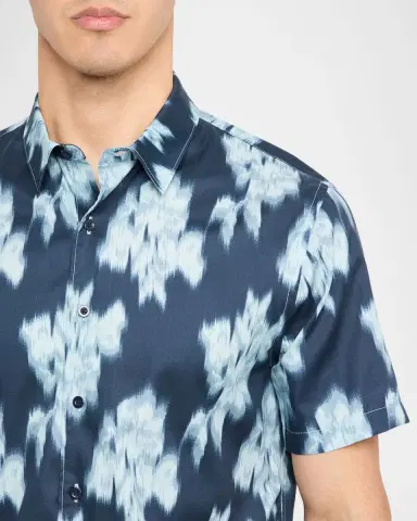 Vince Men's Blurred Roses Short-Sleeve Shirt | Thumbnail 5 Vince Men's Blurred Roses Short-Sleeve Shirt | Thumbnail 5