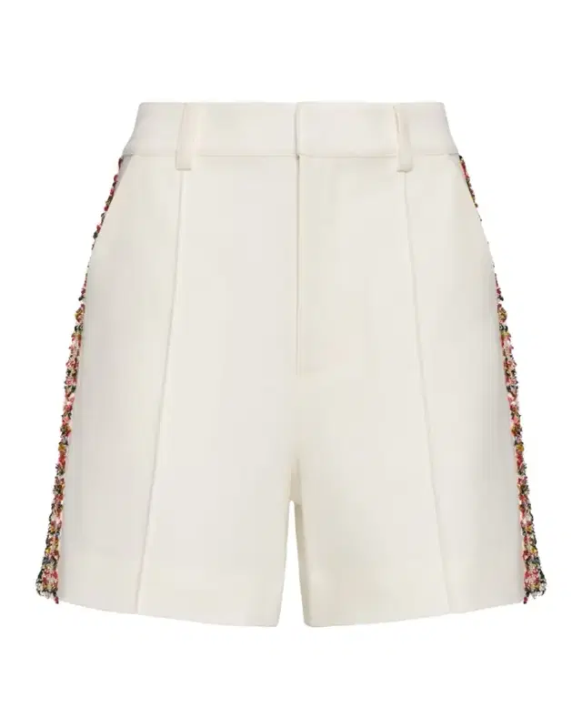 Lynn Tweed-Embellished Crepe Shorts