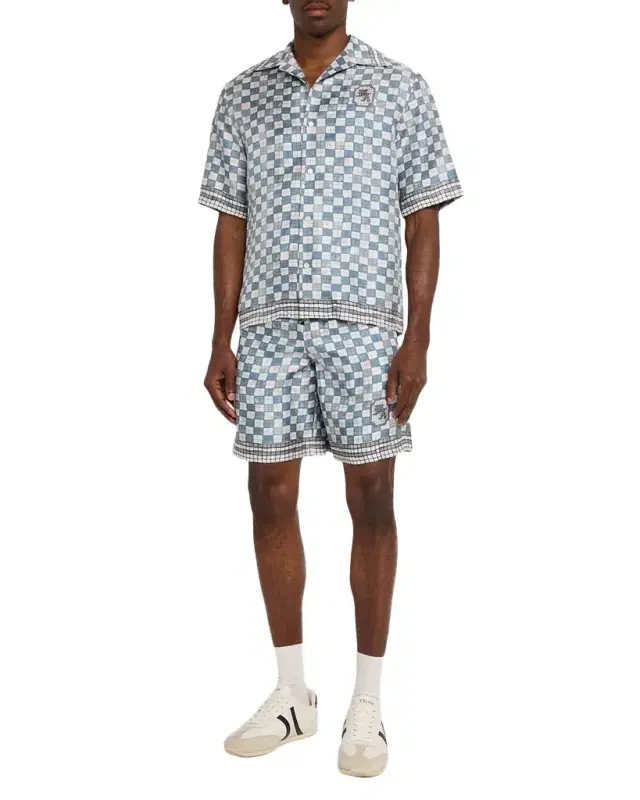 Men's MA Checkered Silk Shorts Men's MA Checkered Silk Shorts
