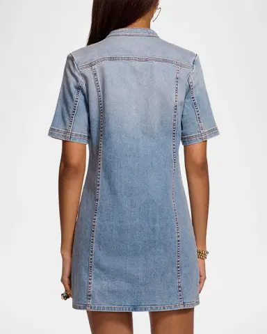 Ramy Brook Skylar Short-Sleeve Braided Denim Dress | Thumbnail 3 Ramy Brook Skylar Short-Sleeve Braided Denim Dress | Thumbnail 3