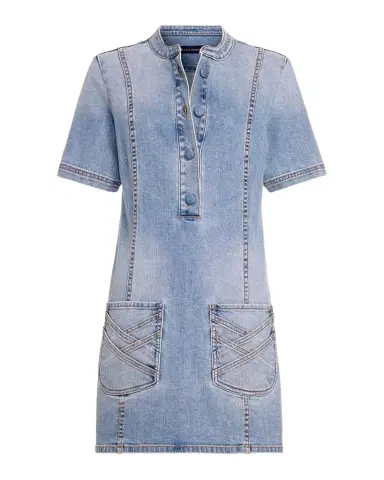 Ramy Brook Skylar Short-Sleeve Braided Denim Dress | Thumbnail 1 Ramy Brook Skylar Short-Sleeve Braided Denim Dress | Thumbnail 1